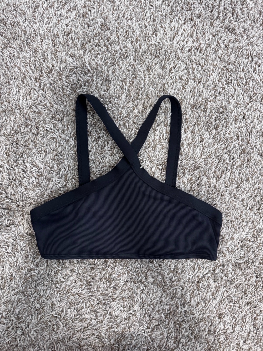 L*Space Cabana high neck bikini top black small